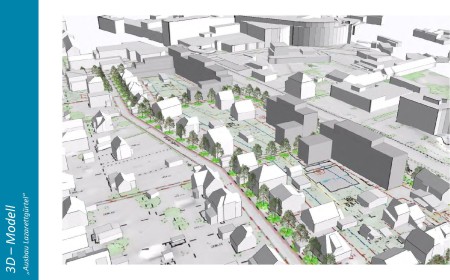 Gestaltungskonzept nur für die Grundstücke der Investoren - Ausschnitt Präsentation des Stadtplanungsamts