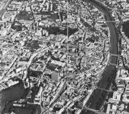 Luftbild Struktur der Grazer Murvorstadt 1991